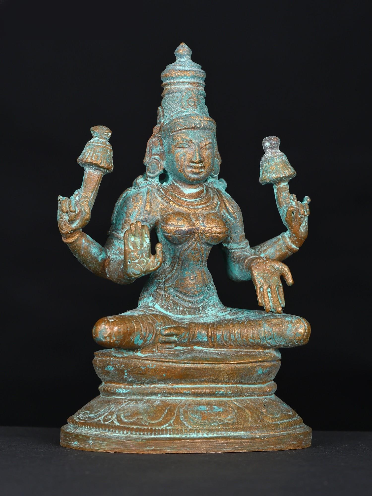 3" Small Blessing Goddess Lakshmi | Bronze Statue - 2