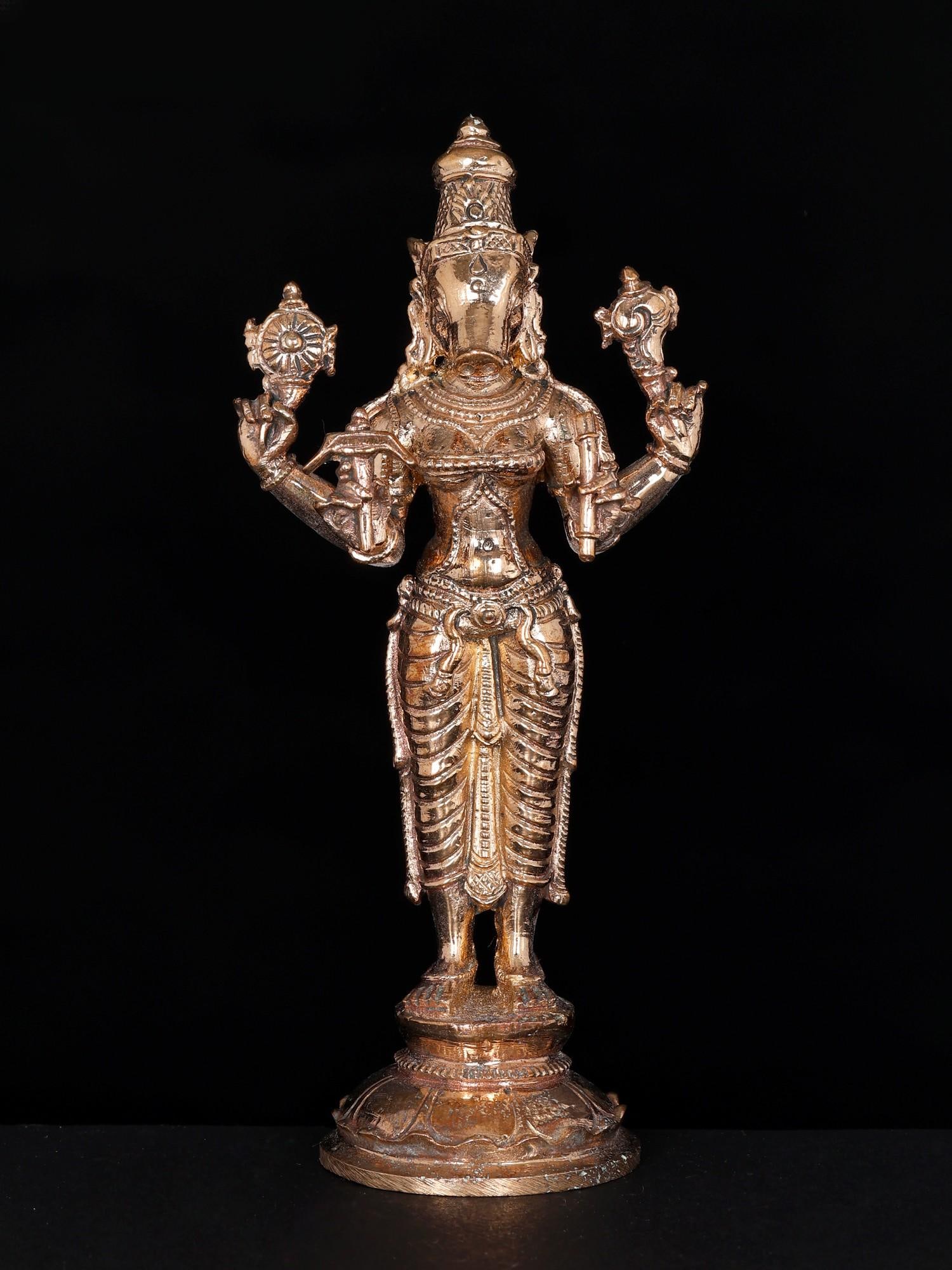 5" Small Standing Goddess Varahi Bronze Statue: Title: 5" Small Standing Goddess Varahi Bronze Statue Additional Information: itemcode: DDO025 Reserve: $166.00 Shipping: Domestic: Shipping rates are determined by destination International: Foreign