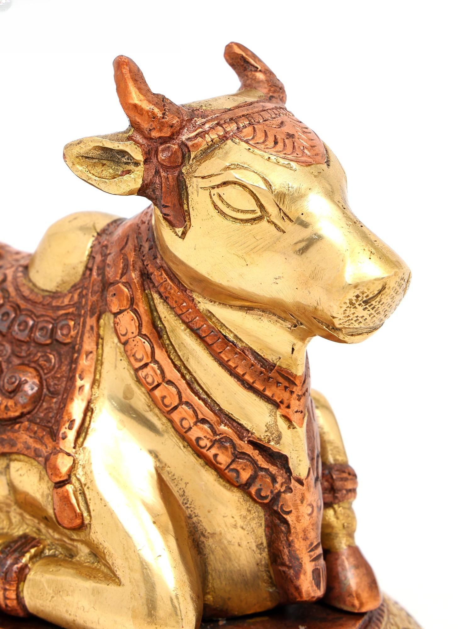 7" Brass Nandi Statue - 2