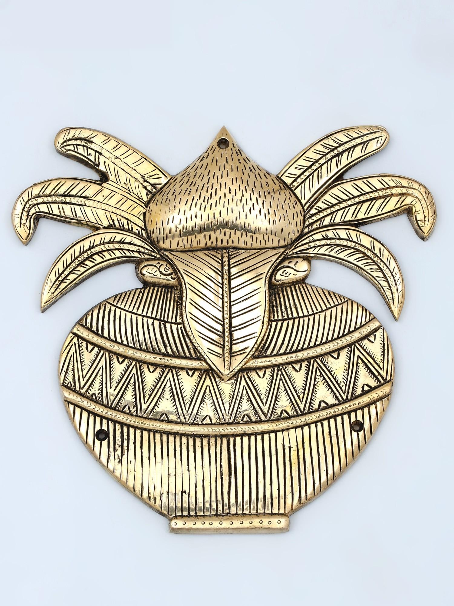 10" Brass Wall Hanging Ritual Kalash: Title: 10" Brass Wall Hanging Ritual Kalash Additional Information: itemcode: DDO137 Reserve: $171.00 Shipping: Domestic: Shipping rates are determined by destination International: Foreign shipping
