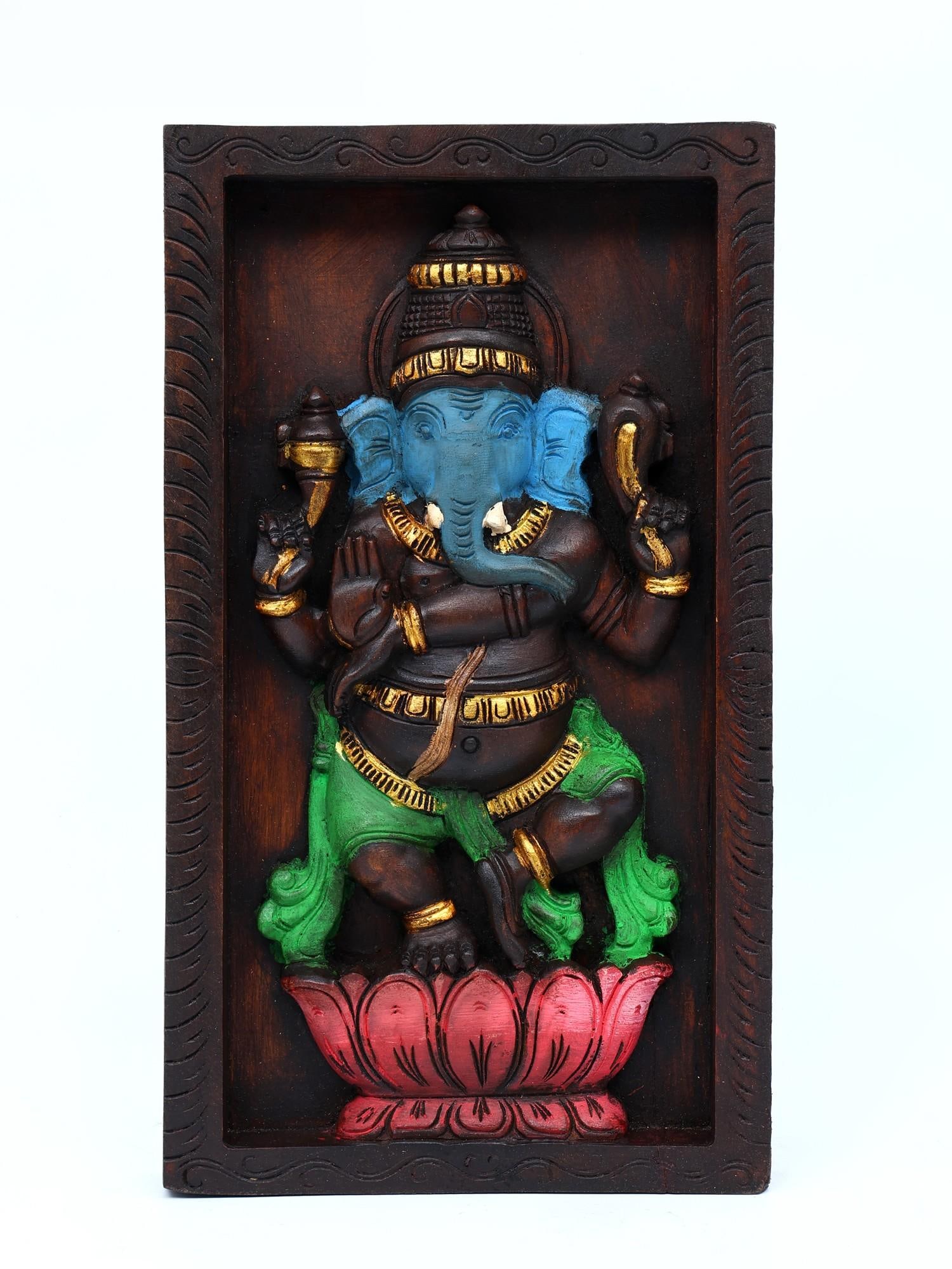18" Dancing Lord Ganesha | Wood Carving | Wall Hanging Panel: Title: 18" Dancing Lord Ganesha | Wood Carving | Wall Hanging Panel Additional Information: itemcode: DDO171 Reserve: $140.00 Shipping: Domestic: Shipping rates are determined by destination