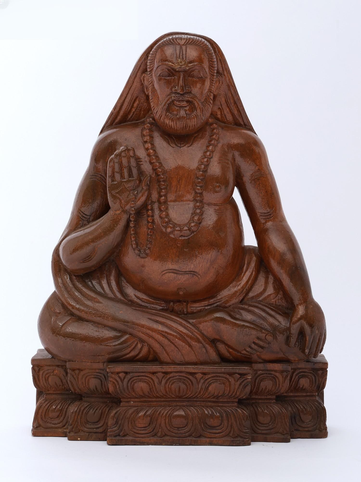 18" Raghavendra Swami | Wood Carving: Title: 18" Raghavendra Swami | Wood Carving Additional Information: itemcode: DDO582 Reserve: $409.00 Shipping: Domestic: Shipping rates are determined by destination International: Foreign shipping