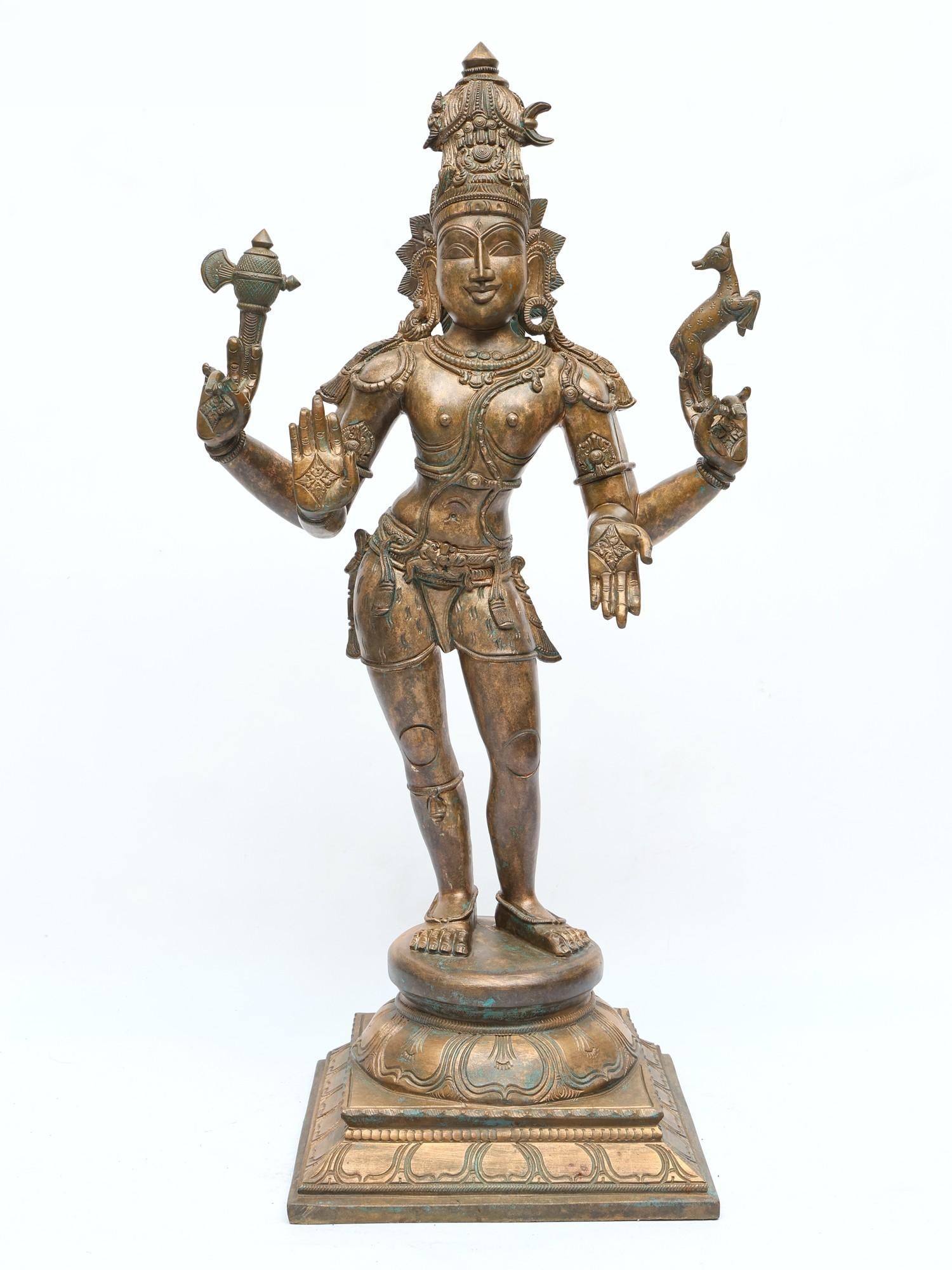 24" Lord Shiva as Pashupatinath | Bronze Statue: Title: 24" Lord Shiva as Pashupatinath | Bronze Statue Additional Information: itemcode: DDO068 Reserve: $2,069.00 Shipping: Domestic: Shipping rates are determined by destination International: Forei