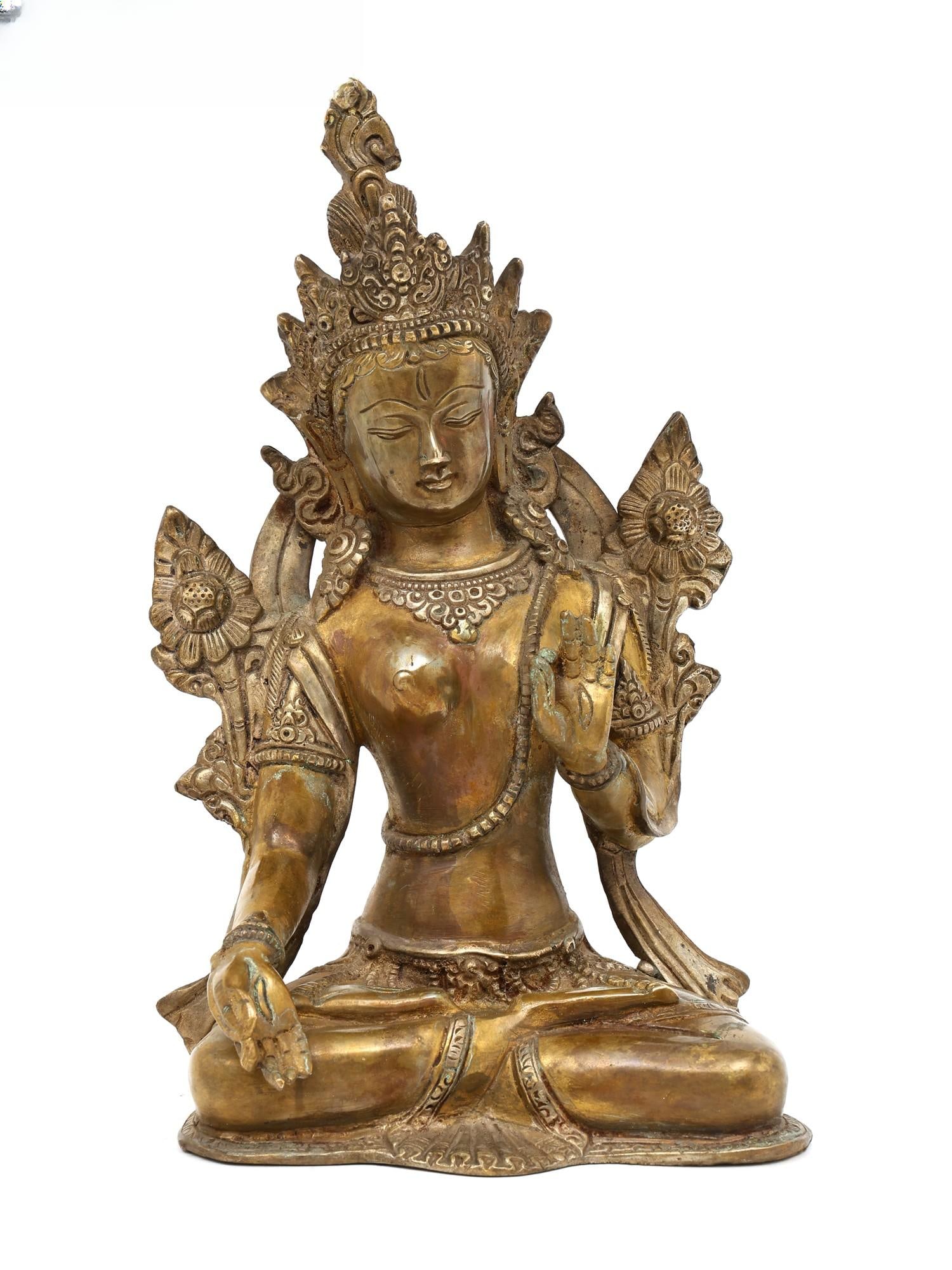 10" Tibetan Buddhist Goddess White Tara | Brass Statue: Title: 10" Tibetan Buddhist Goddess White Tara | Brass Statue Additional Information: itemcode: DDO115 Reserve: $202.00 Shipping: Domestic: Shipping rates are determined by destination International: