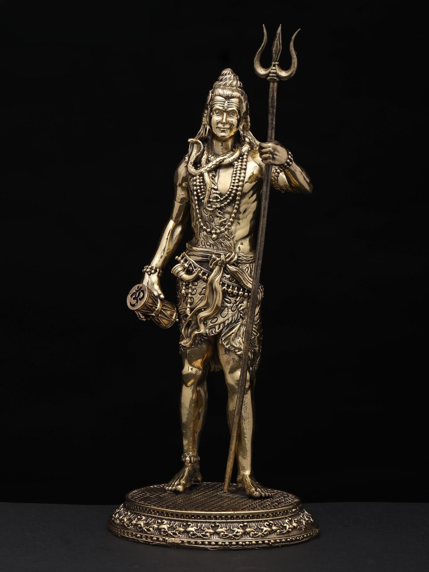 Superfine Standing Lord Shiva | Brass Statue - 2