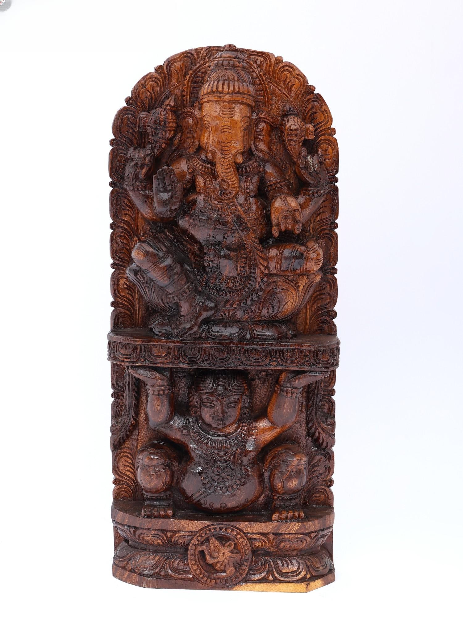 24" Blessing Lord Ganesha | Wood Carving: Title: 24" Blessing Lord Ganesha | Wood Carving Description: Artist : Sagai Raj, State Award Winner Additional Information: itemcode: DDO581 Reserve: $305.00 Shipping: Domestic: Shipping rates are det