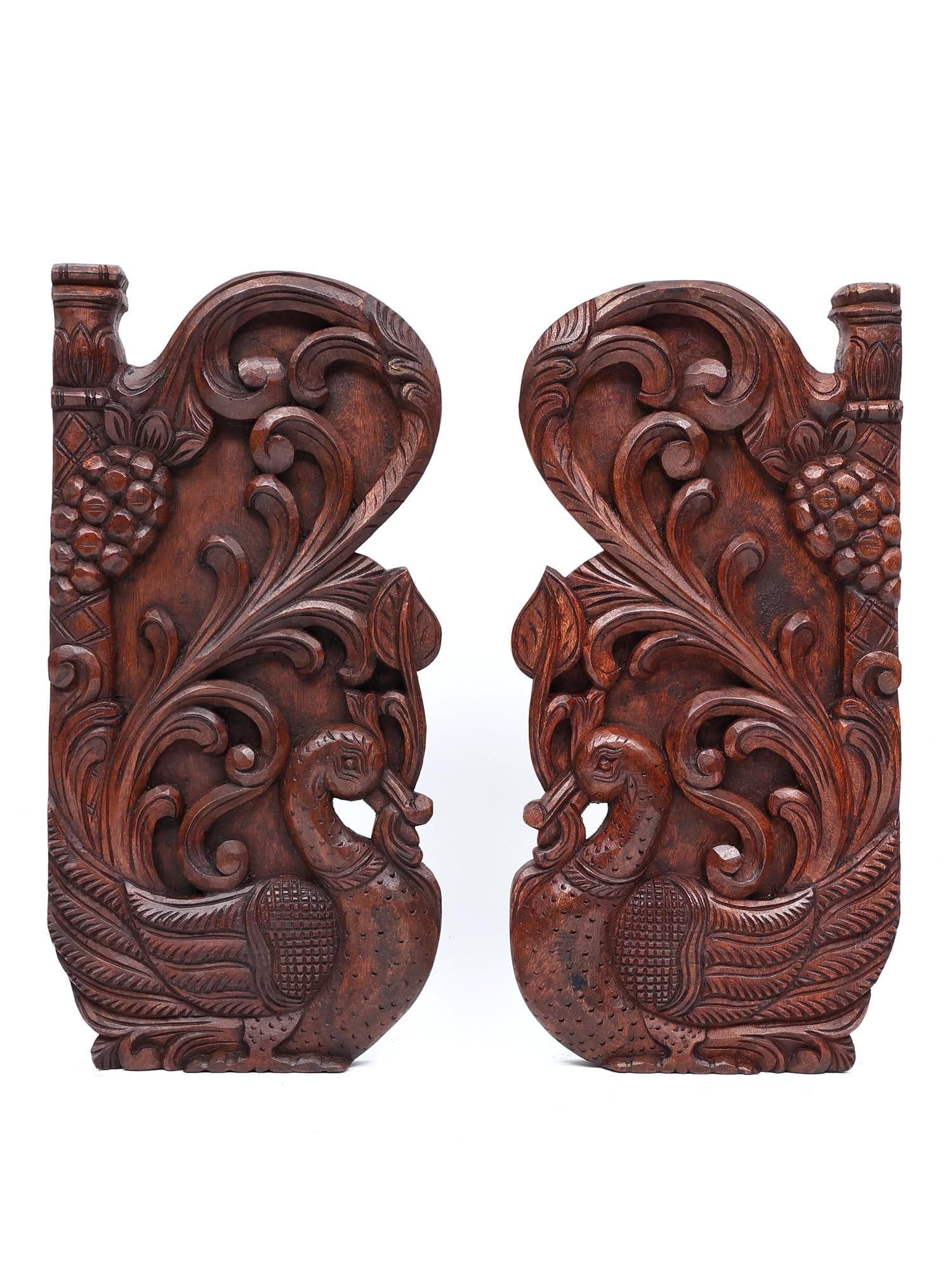 24" Pair of Peacock Wall Hanging Panels | Wood Carving: Title: 24" Pair of Peacock Wall Hanging Panels | Wood Carving Additional Information: itemcode: DDO179 Reserve: $409.00 Shipping: Domestic: Shipping rates are determined by destination International: