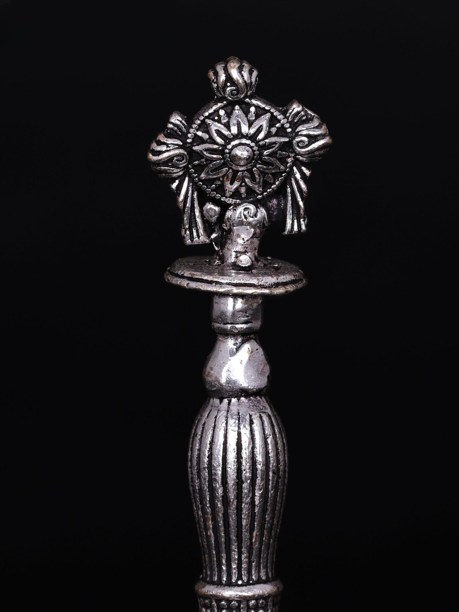 Superfine Vaishnava Chakra Bell in Brass with Silver Plating | Multiple Sizes - 2