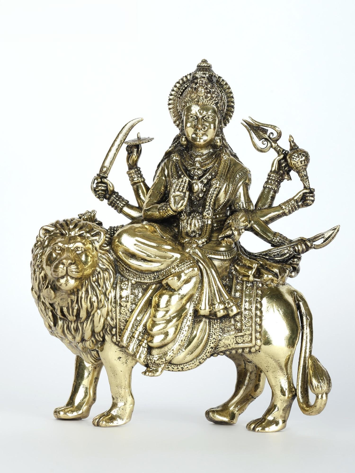 Small Superfine Goddess Durga (Sherawali Maa) /Brass Statue /Different Sizes: Description: --- Additional Information: itemcode: DDM297 Reserve: $124.00 Shipping: Domestic: Shipping rates are determined by destination International: Foreign shipping rates are determined by