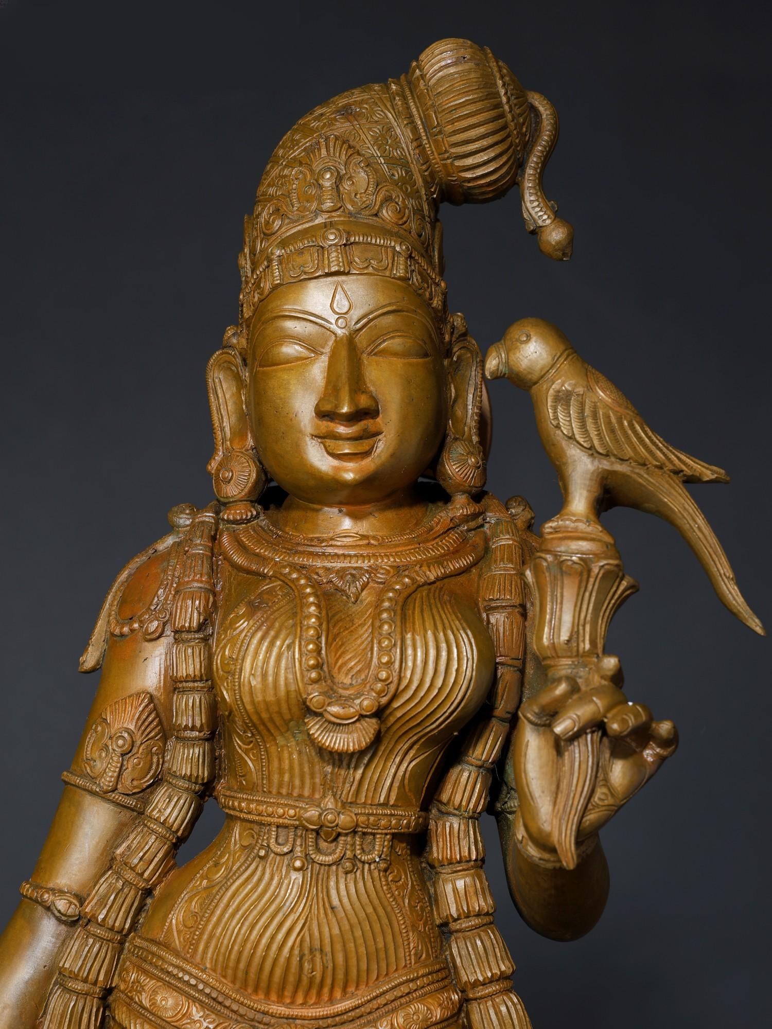 Superfine Goddess Andal Bronze Statue - 2