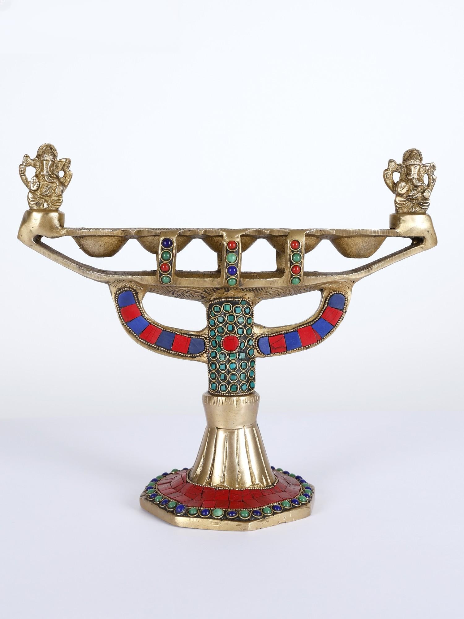 10" Designer Ganesha Lamp in Brass with Inaly Work: Description: --- Additional Information: itemcode: DDM370 Reserve: $160.00 Shipping: Domestic: Shipping rates are determined by destination International: Foreign shipping rates are determined by