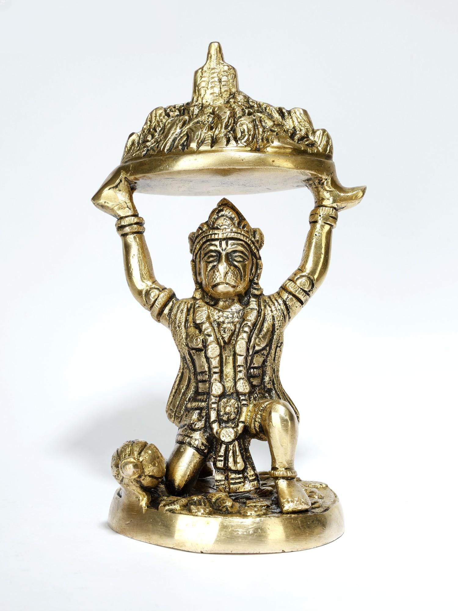 6" Lord Hanuman Holding Mountain of Sanjeevani Herbs /Brass Statue: Description: --- Additional Information: itemcode: DDM403 Reserve: $83.00 Shipping: Domestic: Shipping rates are determined by destination International: Foreign shipping rates are determined by
