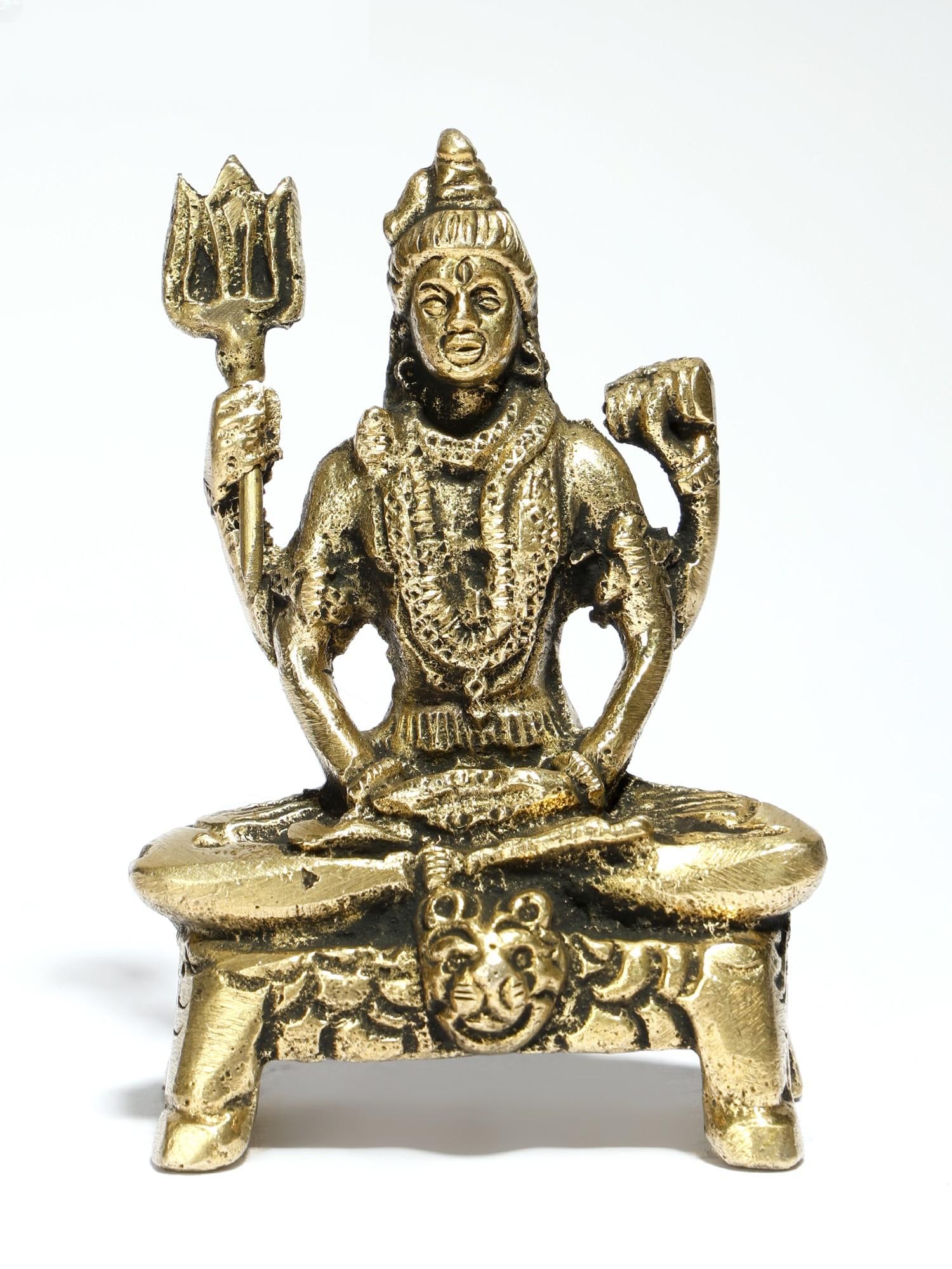 3" Small Mahayogi Shiva Statue in Brass: Description: --- Additional Information: itemcode: DDM439 Reserve: $62.00 Shipping: Domestic: Shipping rates are determined by destination International: Foreign shipping rates are determined by