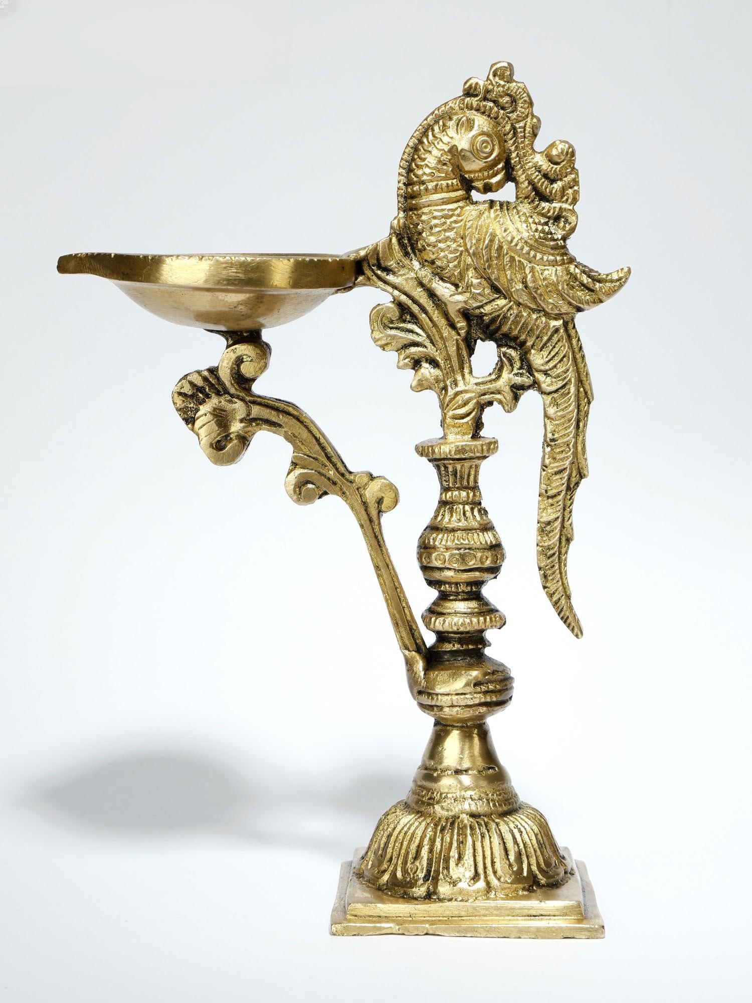 7" Designer Peacock Lamp in Brass: Description: --- Additional Information: itemcode: DDM469 Reserve: $57.00 Shipping: Domestic: Shipping rates are determined by destination International: Foreign shipping rates are determined by