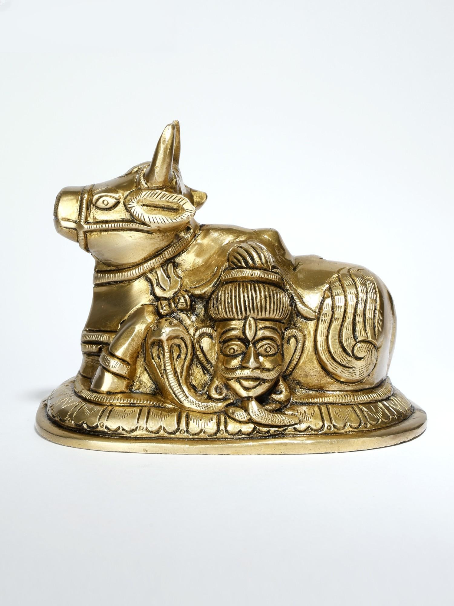 5" Small Nandi Statue with Shiva Parvati Face /Brass Statue: Description: --- Additional Information: itemcode: DDM474 Reserve: $103.00 Shipping: Domestic: Shipping rates are determined by destination International: Foreign shipping rates are determined by