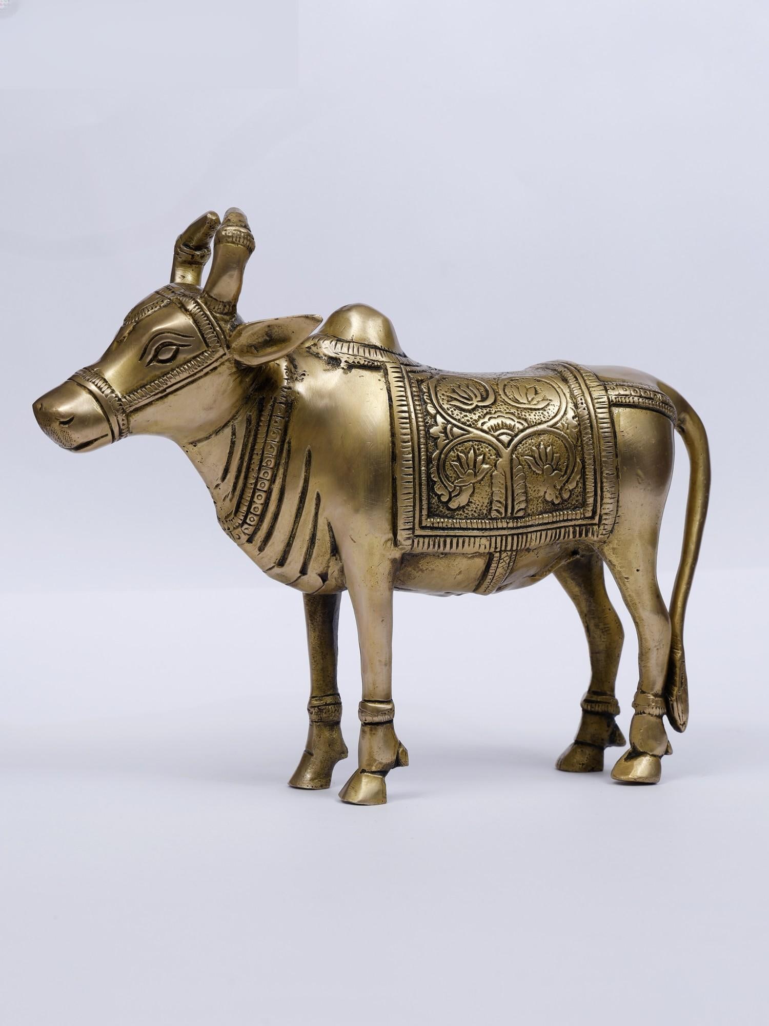 9" Standing Nandi (Vehicle of Lord Shiva) /Brass Statue: Description: --- Additional Information: itemcode: DDM484 Reserve: $130.00 Shipping: Domestic: Shipping rates are determined by destination International: Foreign shipping rates are determined by