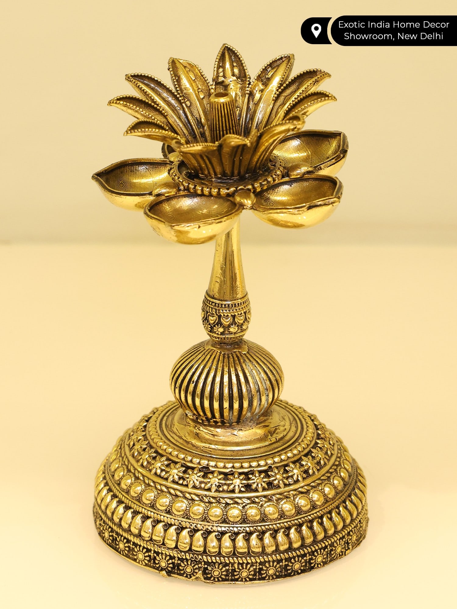 5" Superfine Designer Oil Lamp in Brass /Spiritual Ritual Decor - 2