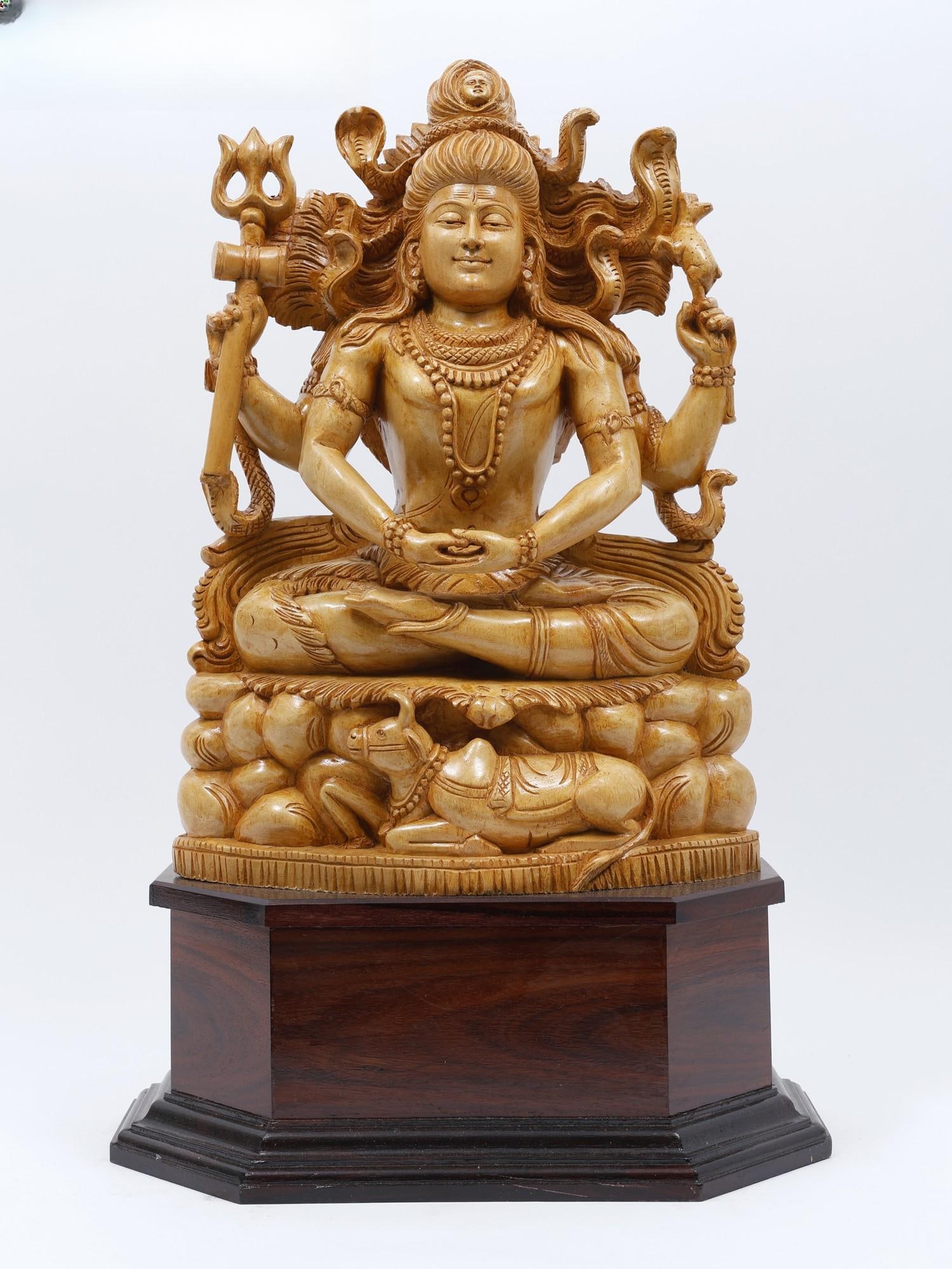 24" Mahayogi Shiva /Wood Carved Statue: Description: --- Additional Information: itemcode: DDM706 Reserve: $802.00 Shipping: Domestic: Shipping rates are determined by destination International: Foreign shipping rates are determined by dest