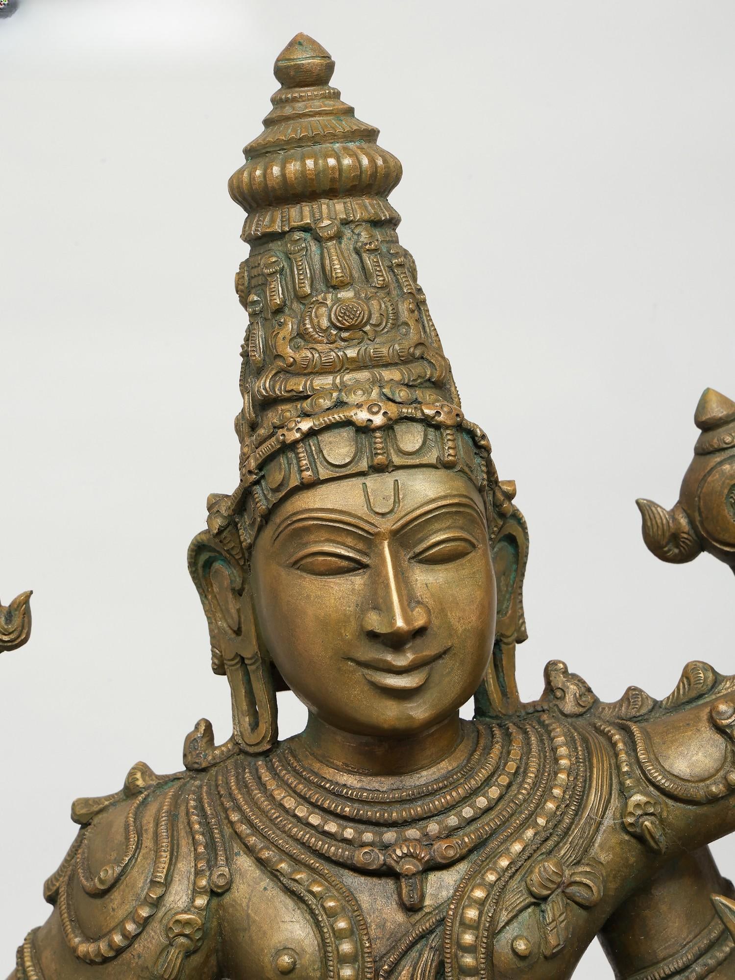 25" Superfine Ulagalantha Perumal /Madhuchista Vidhana (Lost-Wax) /Panchaloha Bronze from Swamimalai - 2