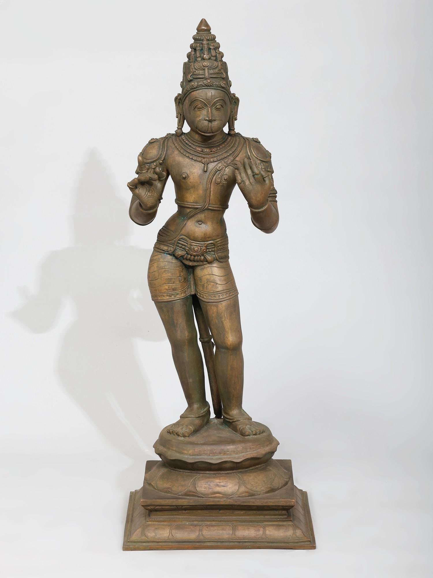 24" Standing Lord Hanuman /Madhuchista Vidhana (Lost-Wax) /Panchaloha Bronze from Swamimalai (1 of 2)