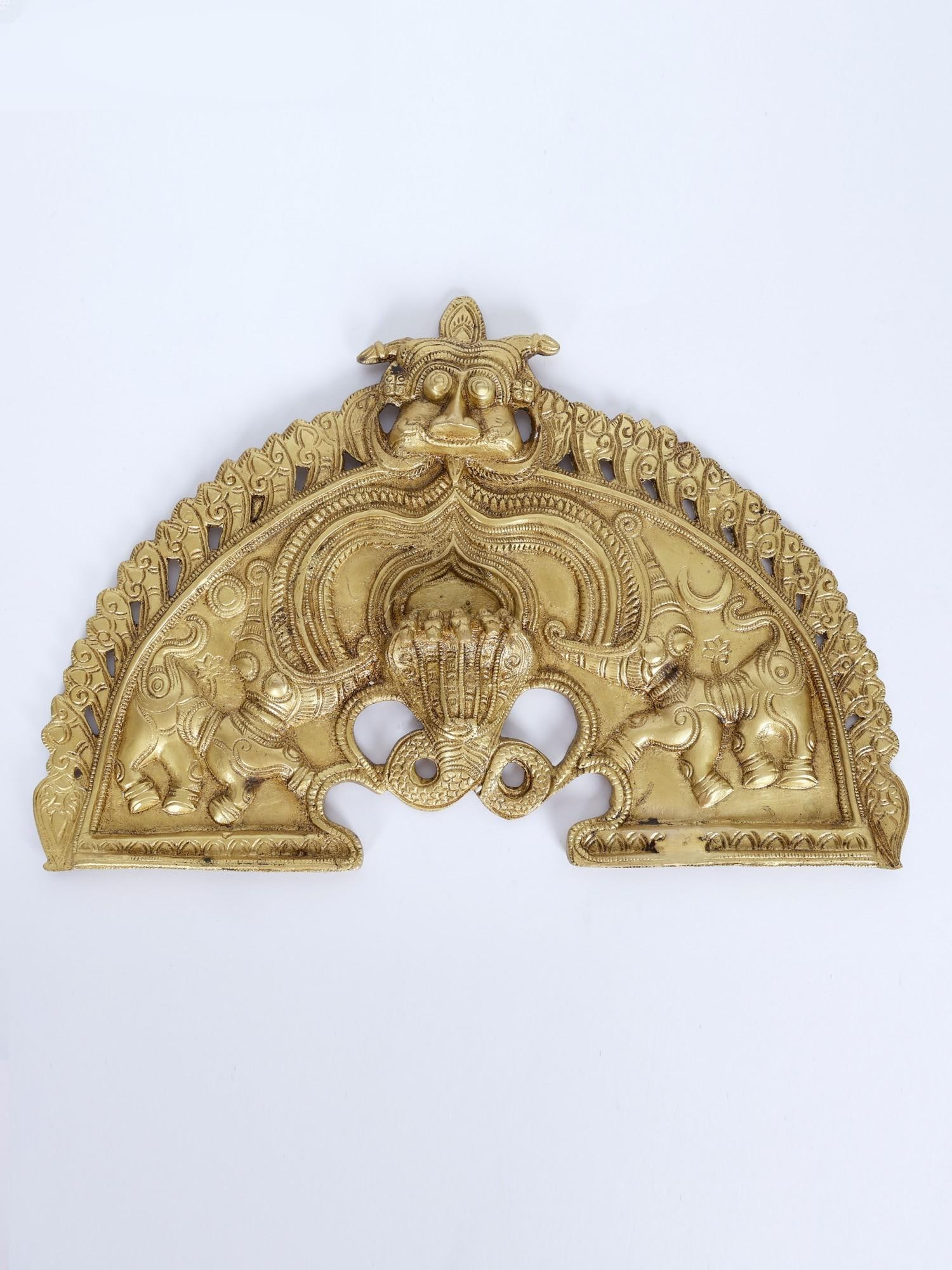 12" Brass Kirtimukha Prabhavali /Wall Hanging (1 of 2)