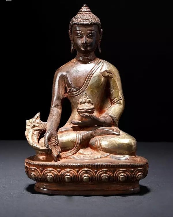 7" Brass Medicine Buddha Statue: Description: --- Additional Information: itemcode: DDM921 Reserve: $98.00 Shipping: Domestic: Shipping rates are determined by destination International: Foreign shipping rates are determined by