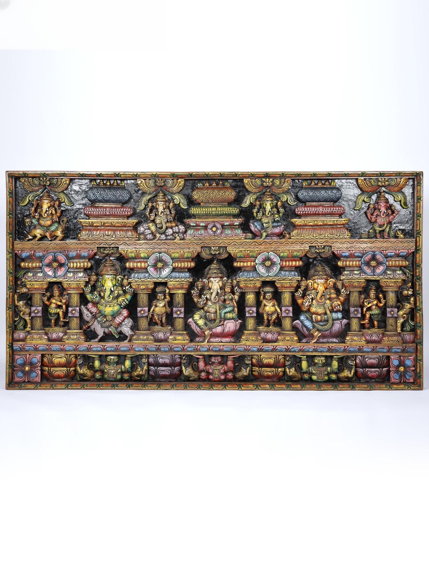 72" Large Size Lord Ganesha Colorful Panel with His Different Forms: Description: --- Additional Information: itemcode: DDN126 Reserve: $2,789.00 Shipping: Domestic: Shipping rates are determined by destination International: Foreign shipping rates are determined by de