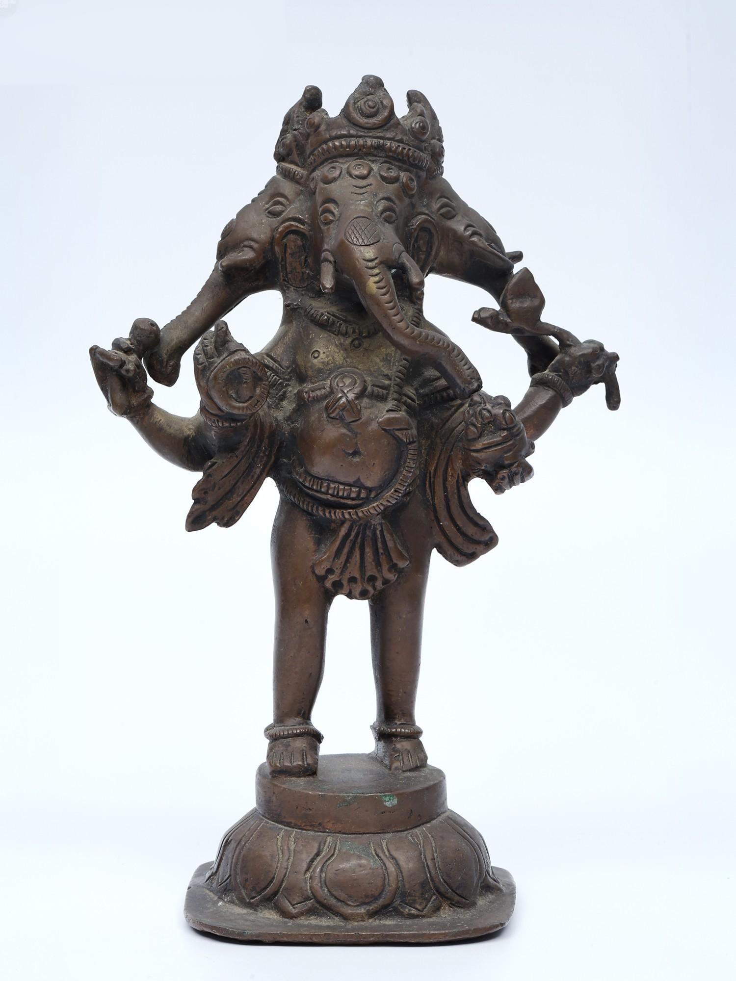 7" Three Headed Standing Lord Ganesha /Tribal Brass Statue: Description: --- Additional Information: itemcode: DDN337 Reserve: $202.00 Shipping: Domestic: Shipping rates are determined by destination International: Foreign shipping rates are determined by