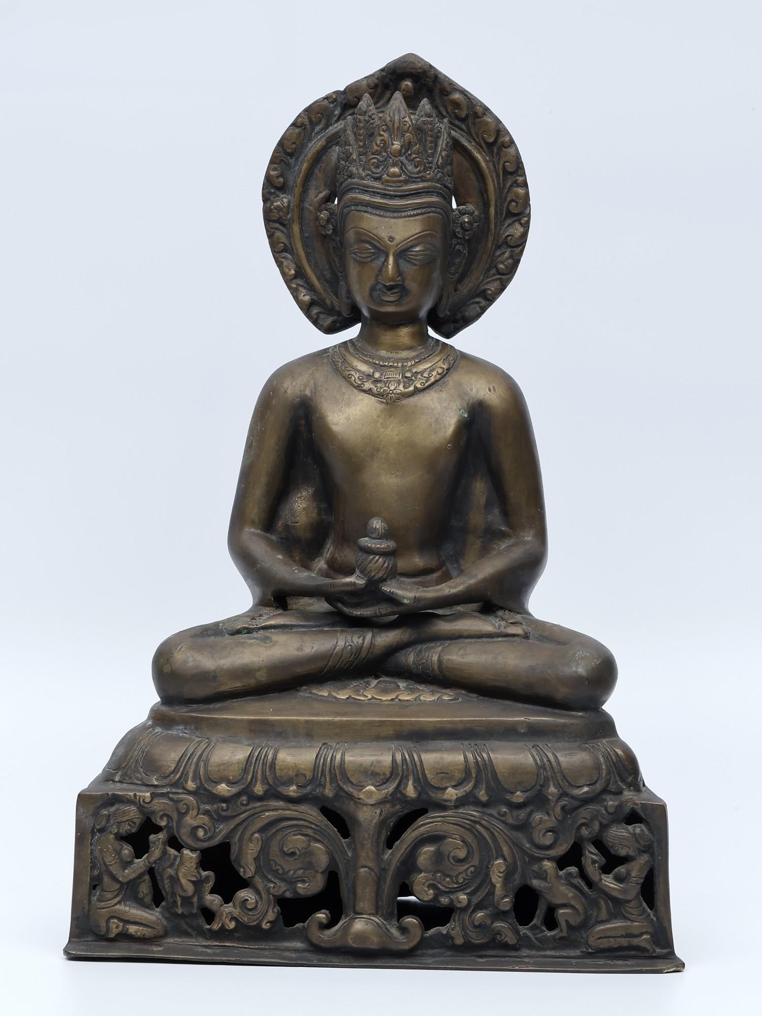 14" Crowned Buddha /Brass Statue: Description: --- Additional Information: itemcode: DDN348 Reserve: $409.00 Shipping: Domestic: Shipping rates are determined by destination International: Foreign shipping rates are determined by dest