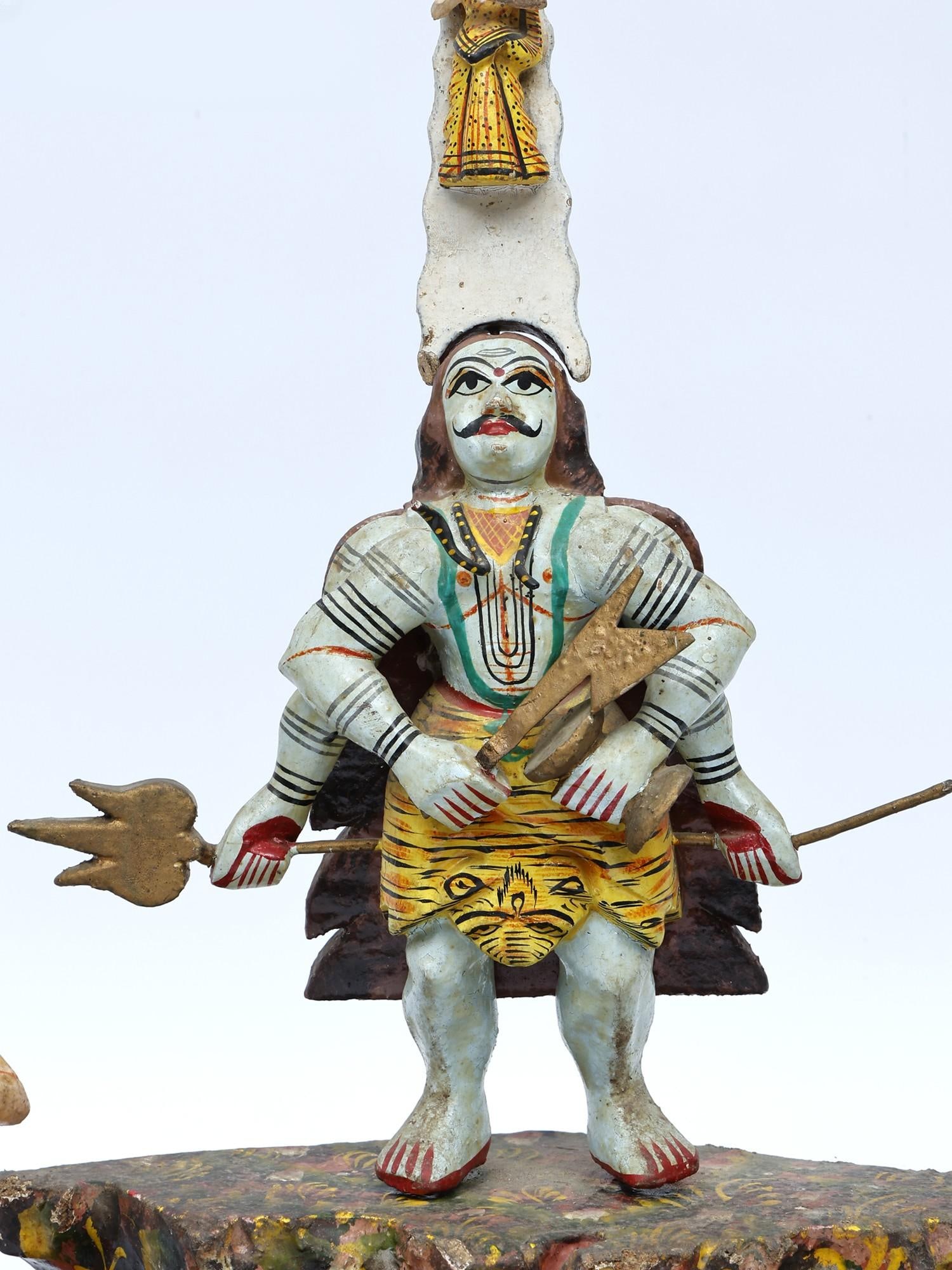13" Descent of River Goddess Ganga to Earth /Folk Sculpture from Varanasi - 2