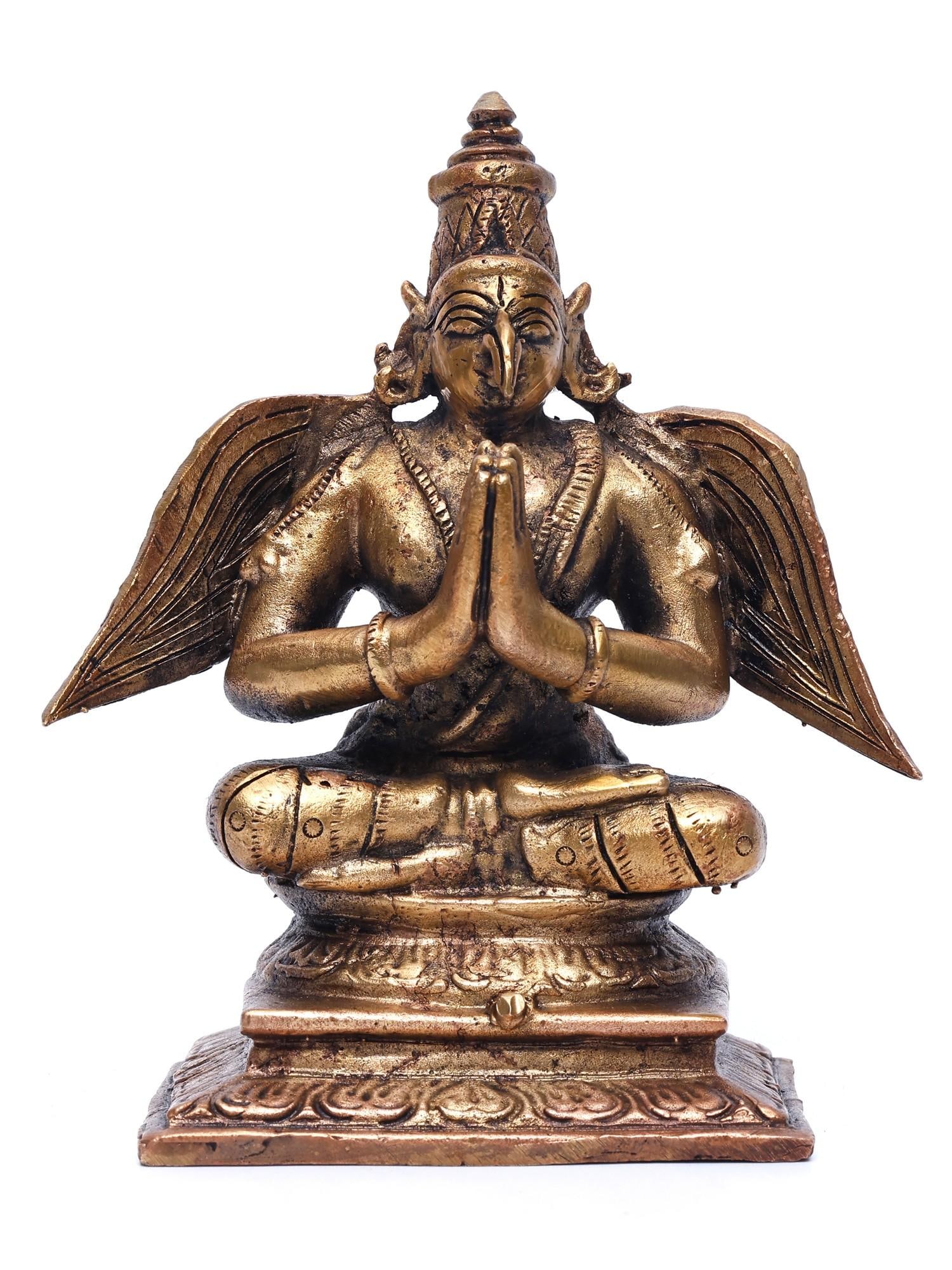 4" Small Namaskar Garuda (Vahana of Lord Vishnu) /Copper Statue: Description: --- Additional Information: itemcode: DDN560 Reserve: $130.00 Shipping: Domestic: Shipping rates are determined by destination International: Foreign shipping rates are determined by