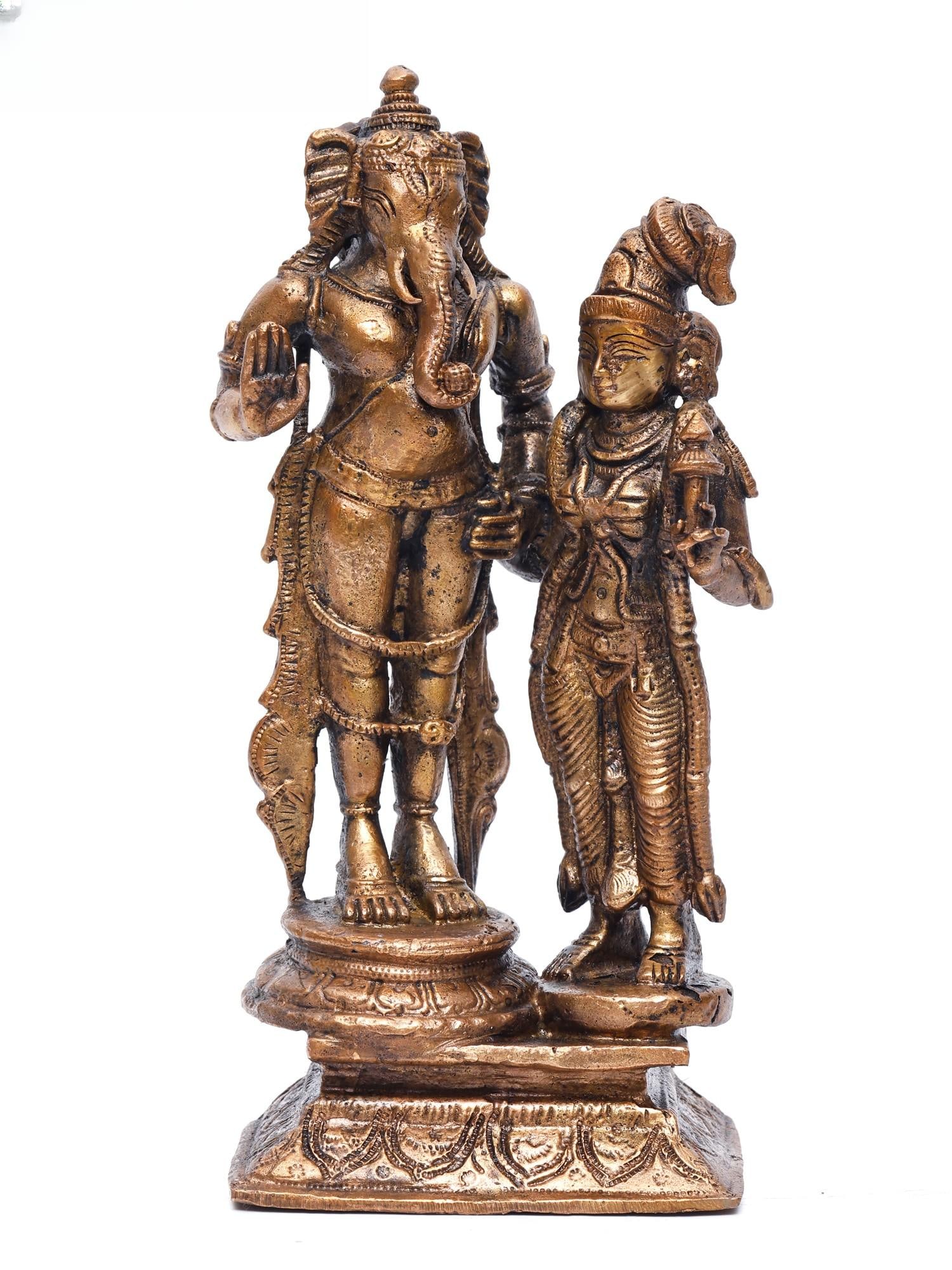6" Small Standing Lord Ganesha with Devi Lakshmi /Copper Statue: Description: --- Additional Information: itemcode: DDN567 Reserve: $218.00 Shipping: Domestic: Shipping rates are determined by destination International: Foreign shipping rates are determined by