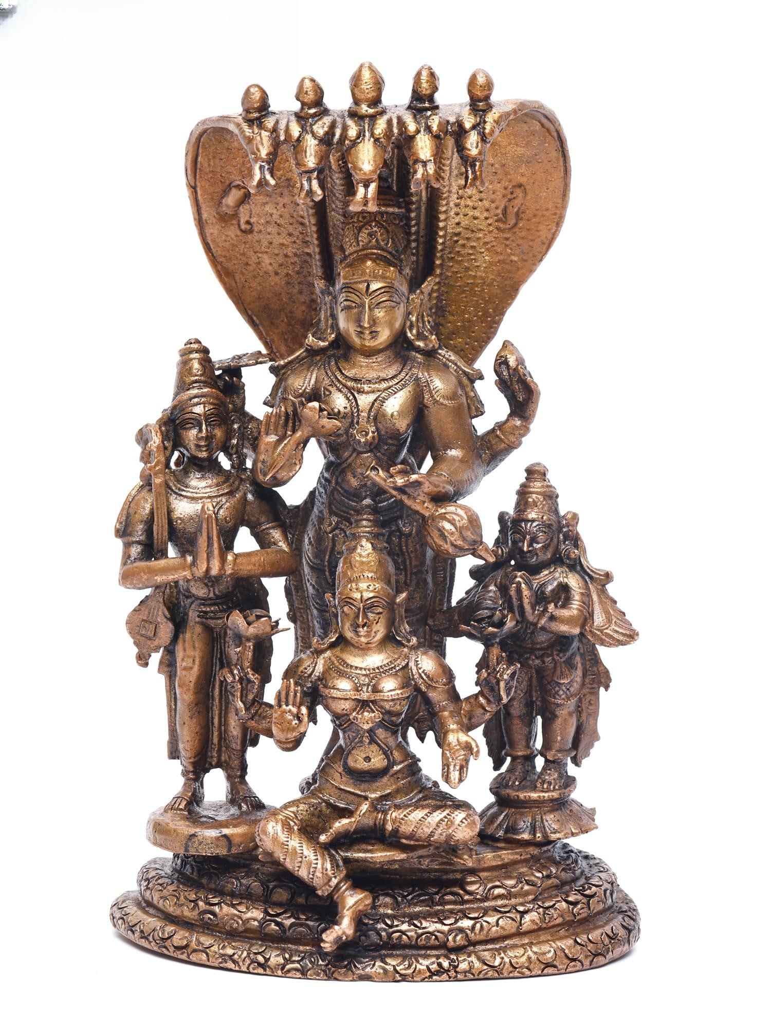 7" Standing Lord Vishnu with Devi Lakshmi, Garuda and Narada Muni /Copper Statue: Description: --- Additional Information: itemcode: DDN578 Reserve: $342.00 Shipping: Domestic: Shipping rates are determined by destination International: Foreign shipping rates are determined by dest