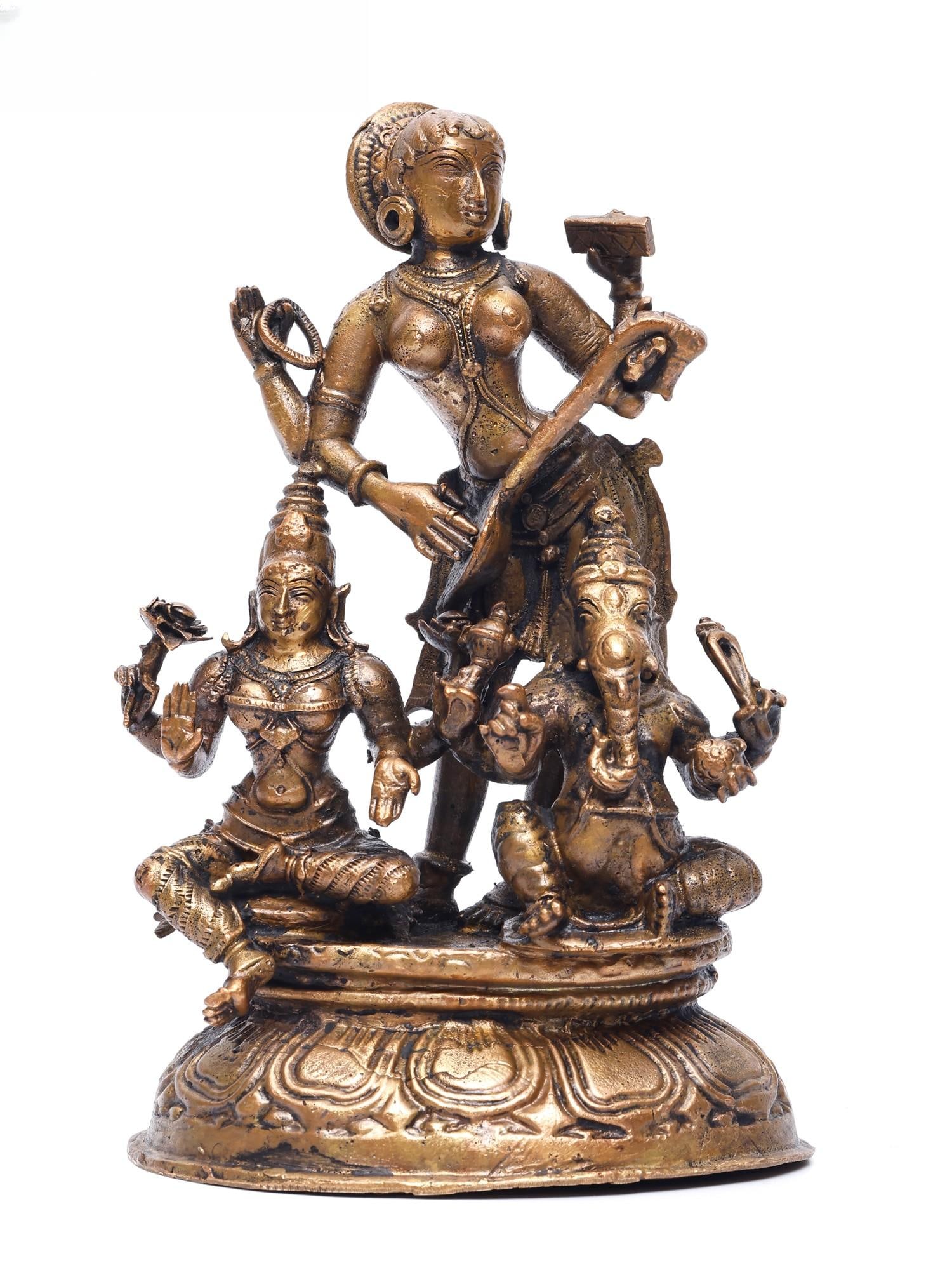 7" Lakshmi Ganesha Saraswati /Copper Statue: Description: --- Additional Information: itemcode: DDN582 Reserve: $305.00 Shipping: Domestic: Shipping rates are determined by destination International: Foreign shipping rates are determined by dest
