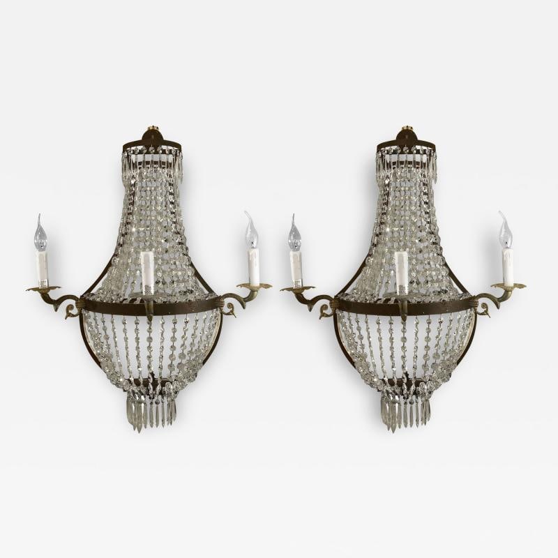 Pair of Empire Niermann Weeks Style Three-Light Sconces by Timothy Oulton (1 of 11)