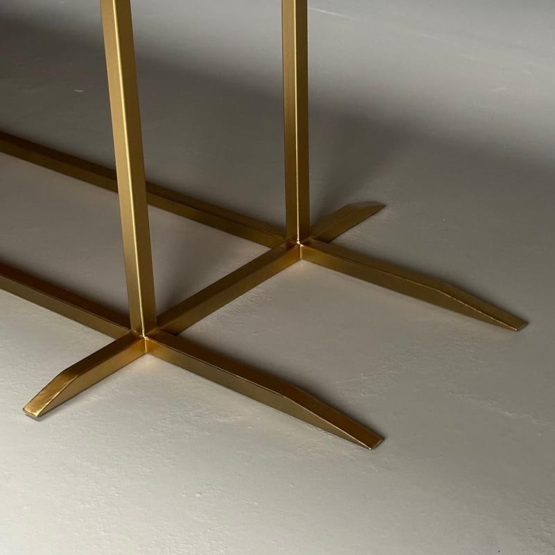 Contemporary, Modern Rectangular Dining Table, Ashwood Veneer, Gilt Metal - 11