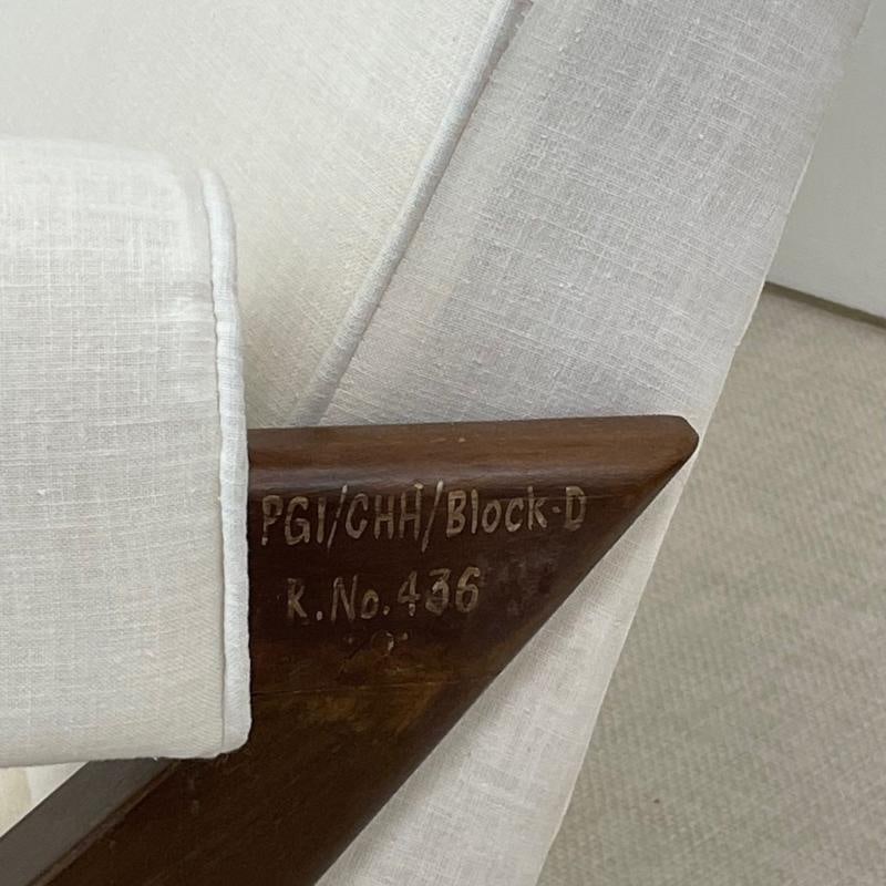 Pierre Jeanneret Upholstered X-Leg Sofa, Mid Century Modern, Chandigarh - 4