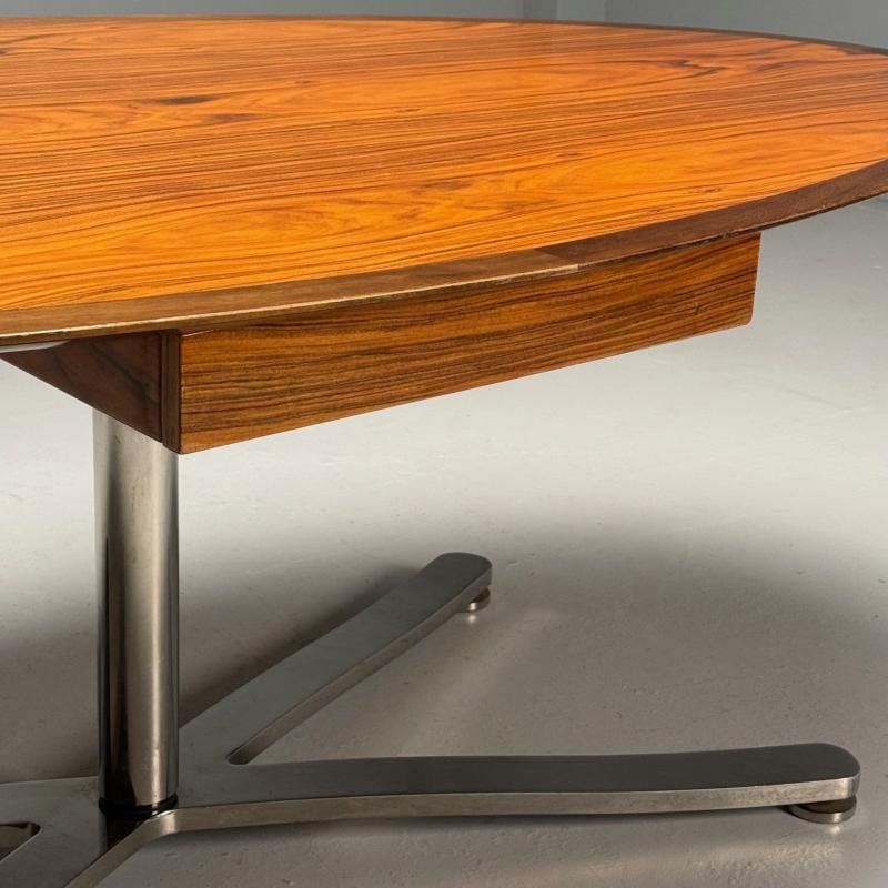 Pace, Mid-Century Modern, Writing Desk, Exotic Wood, Chrome, American, 20th C - 9