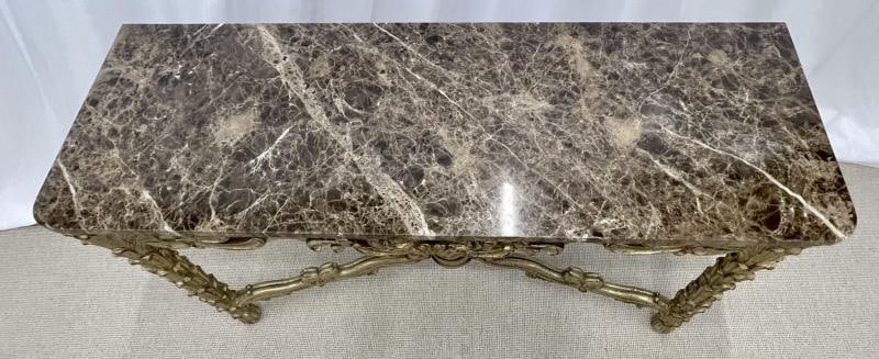 Mid Century Fleur de Lis Console, Marble, Serge Roche Style - 11