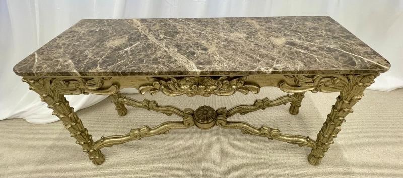 Mid Century Fleur de Lis Console, Marble, Serge Roche Style - 6