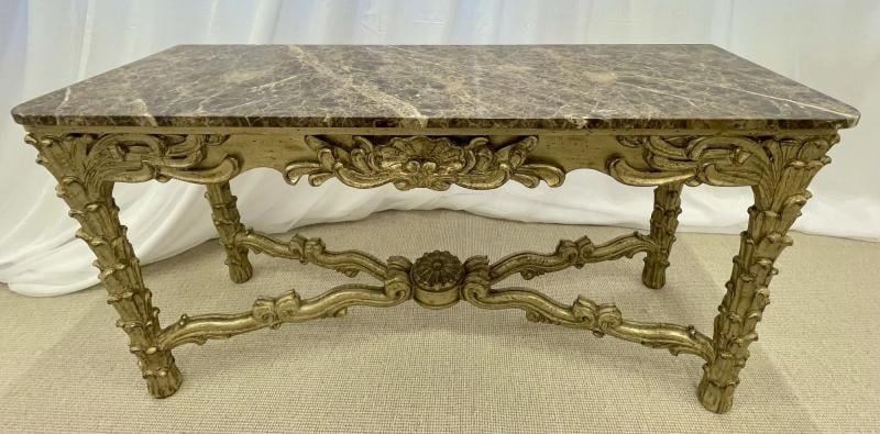 Mid Century Fleur de Lis Console, Marble, Serge Roche Style - 8