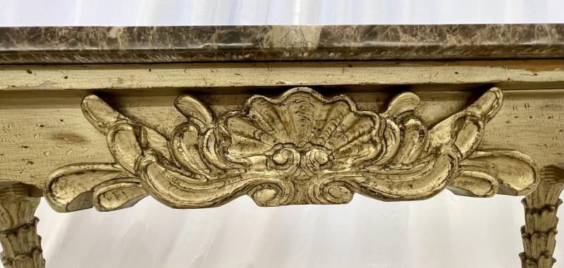 Mid Century Fleur de Lis Console, Marble, Serge Roche Style - 9