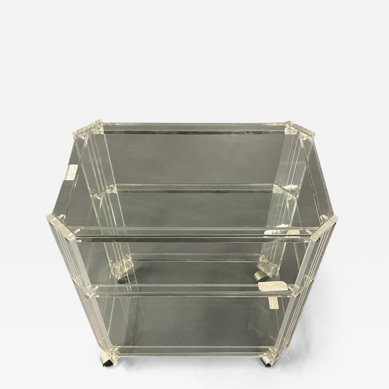 Mid Century Modern Three Tier Rolling Bar, Cart or Server, Lucite (1 of 9)