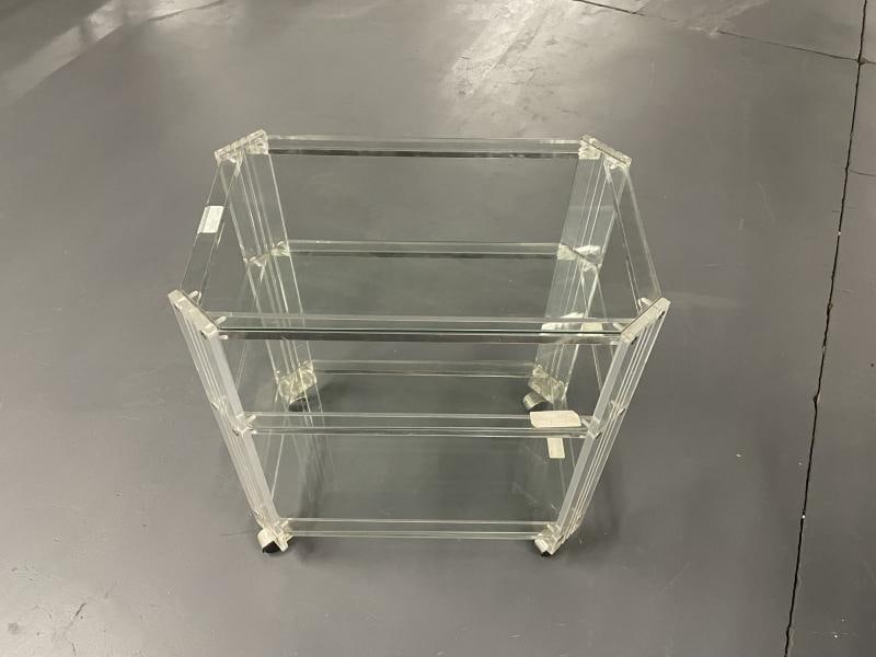 Mid Century Modern Three Tier Rolling Bar, Cart or Server, Lucite - 3