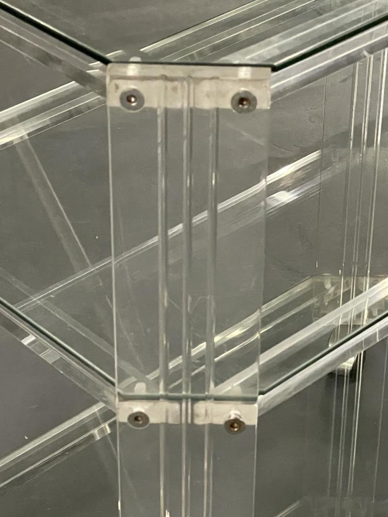 Mid Century Modern Three Tier Rolling Bar, Cart or Server, Lucite - 5