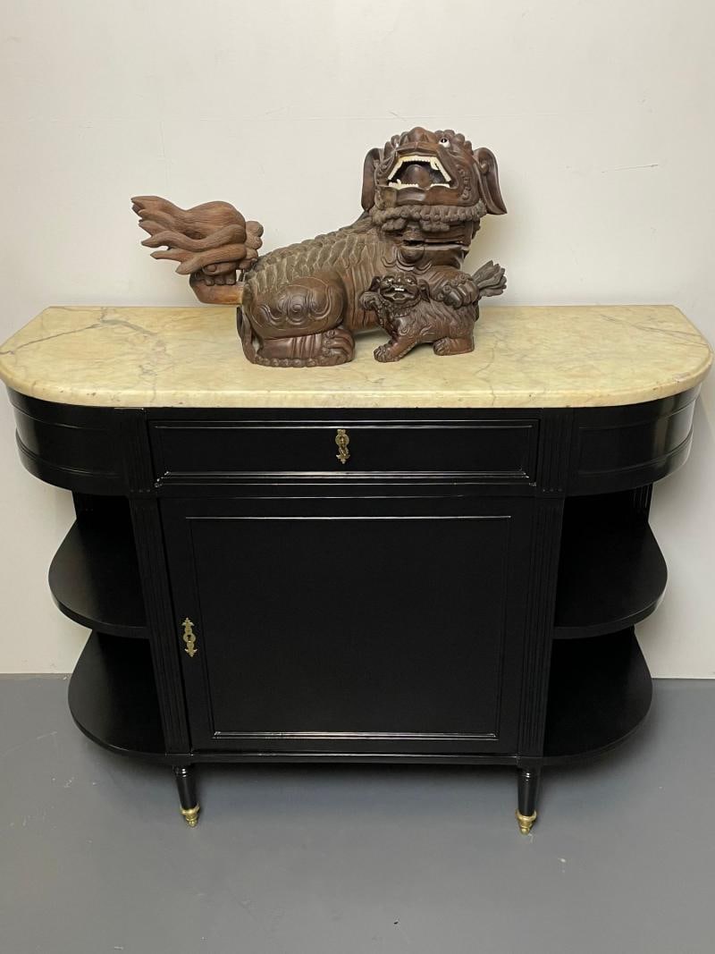 Pair of 18th/19th Century Solid Teak Foo Dogs, Opposing, Statuary, - 10
