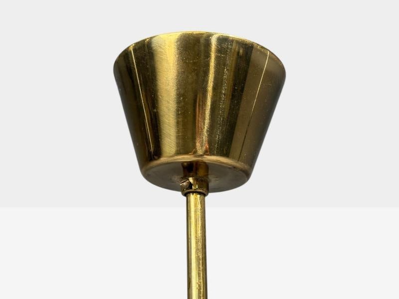 Swedish Modern, Pendant Light, Teak, Brass, Glass, Sweden, 1950s - 11