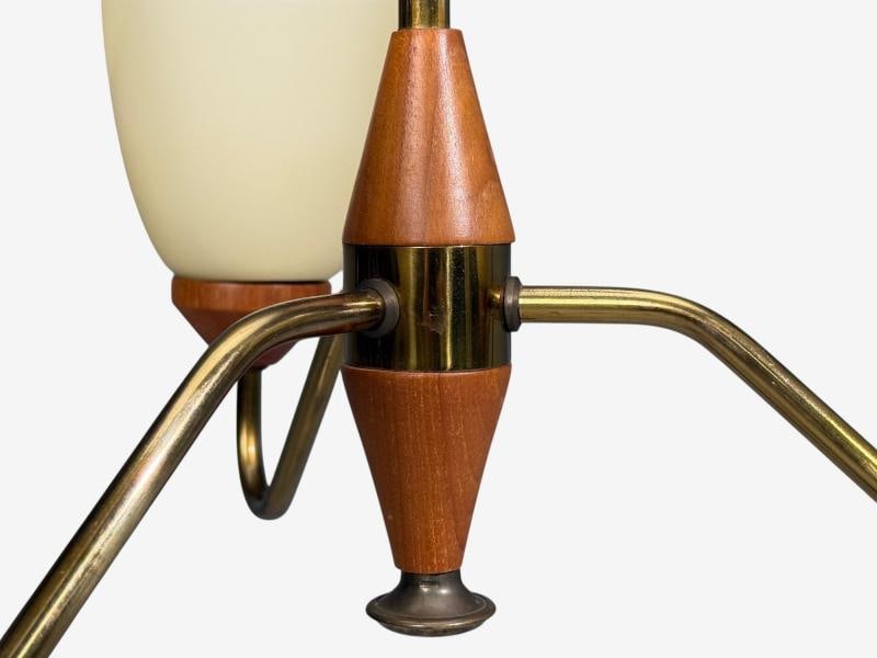Swedish Modern, Pendant Light, Teak, Brass, Glass, Sweden, 1950s - 9