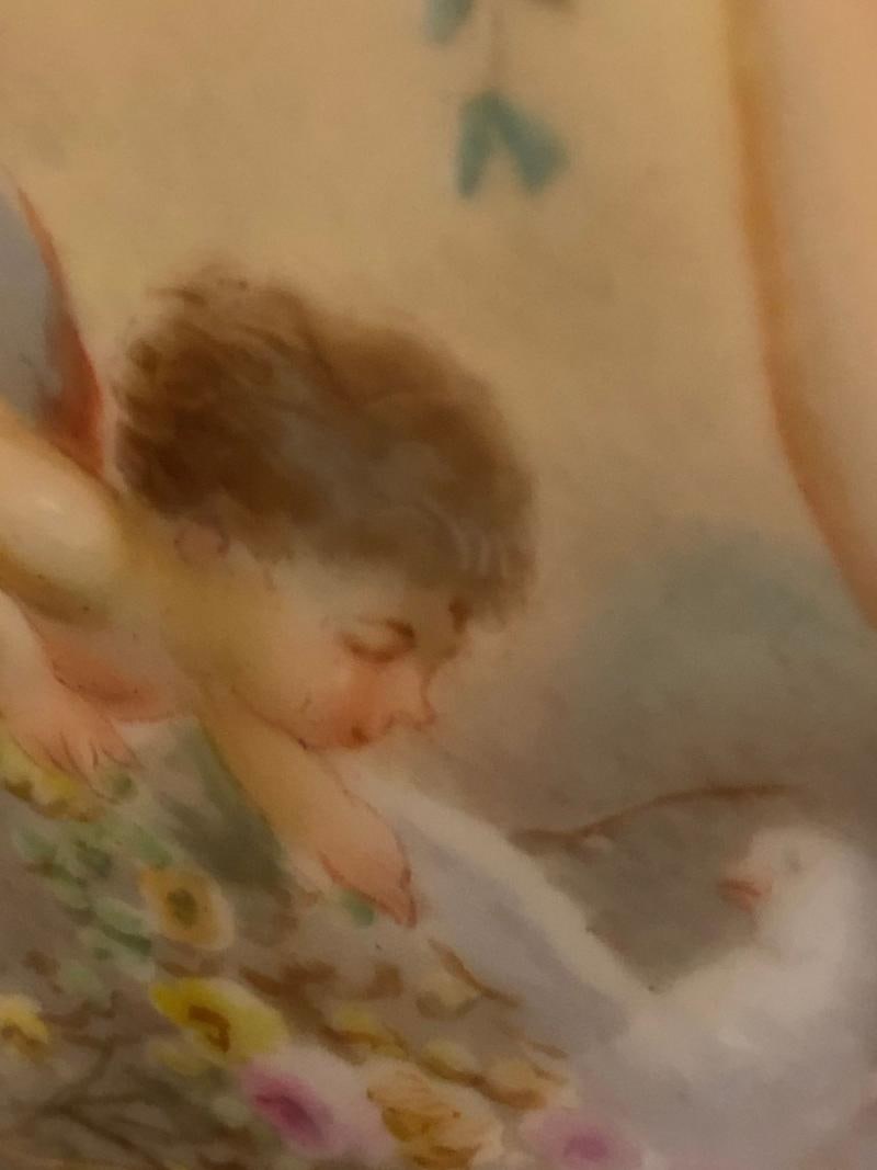 Sevres Spinning Urn Vase Having a Maiden & Cherub Painting Signed Lingaand - 11