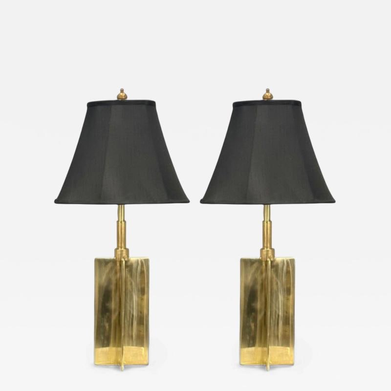 Jean Michel Frank Style, Mid-Century Modern, Bronze, Table Lamps, 1970s (1 of 9)